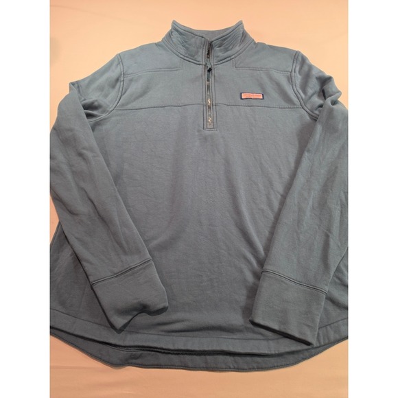 Vineyard Vines Sweaters - Vineyard Vines Shep Shirt Womens XL Blue Gray Quarter Zip Pullover Thumbholes